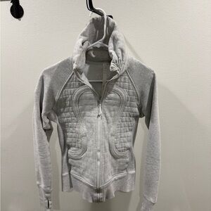 lululemon athletica Light Gray Quilted Bomber Jacket